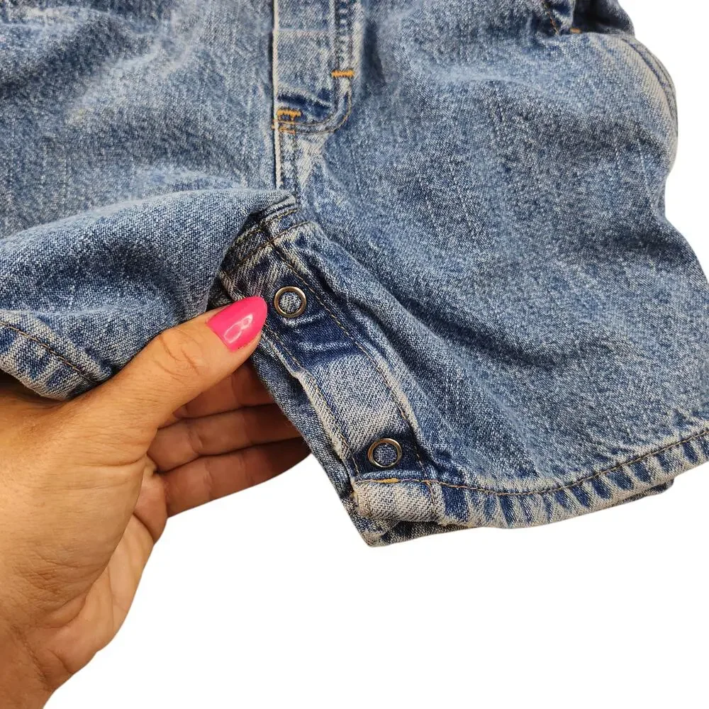 Oshkosh B'Gosh Baby Overalls 24 Months Denim Jeans Hammer Loop Infant Vestbak